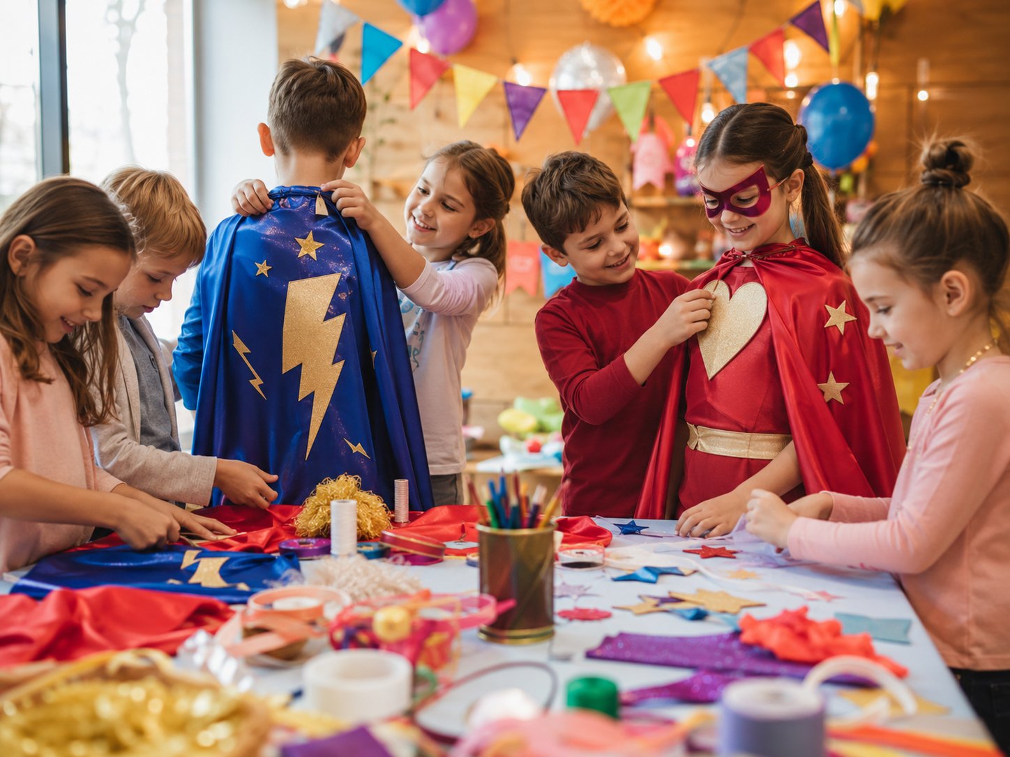 Vaikų komanda kuria originalaus superherojaus kostiumą