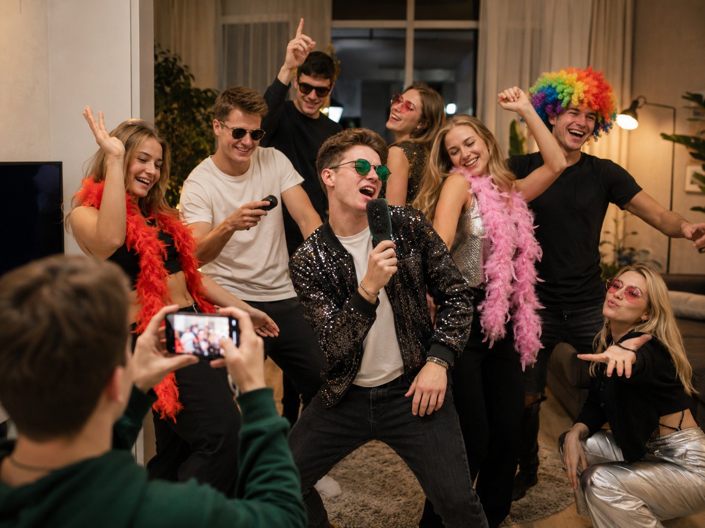 Pramogos dalyviai vaidina muzikinio klipo scenoje